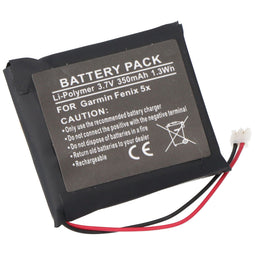 Battery suitable for Garmin Fenix 5X, Li-Polymer, 3.7V, 350mAh, 1.3Wh