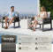 tectake® Captive - Loungeset - 2 Fauteuils - Rope-design - Aluminium Frame - Waterafstotende Kussens