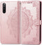 iMoshion Hoesje Geschikt voor Sony Xperia 10 III Hoesje Met Pasjeshouder - iMoshion Mandala Bookcase - Rosé Goud