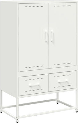 vidaXL - Hoge - kast - 68x39x111,5 - cm - staal - wit