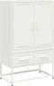 vidaXL - Hoge - kast - 68x39x111,5 - cm - staal - wit