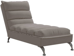 vidaXL - Chaise - longue - met - kussens - stof - taupe