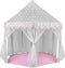 Kruzzel Grote Kindertent Grijs/Roze met Sterrenmotief