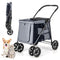 Luxe Opvouwbare Huisdierkinderwagen - Ademend Schokdempend - 106x63x103 cm - Grijs/Zwart