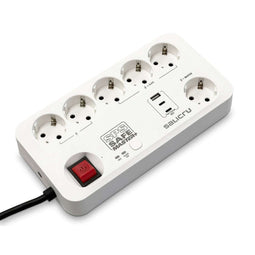 Salicru 680DA000004 - Ononderbreekbaar Stroomvoorzieningssysteem - 6 AC aansluitingen 3 USB - Wit (1,4 m)