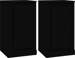 vidaXL - Dressoirs - 2 - st - 37,5x35,5x67,5 - cm - bewerkt - hout - zwart