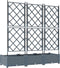 vidaXL - Tuinbak - met - Trellis - 3 - stuks - Lichtgrijs - 120x40x125,5 - cm