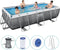 Bestway Power Steel - Opzetzwembad inclusief filterpomp en zwembadtrap - 404 x 201 x 100 cm - Rattanprint - Rechthoekig