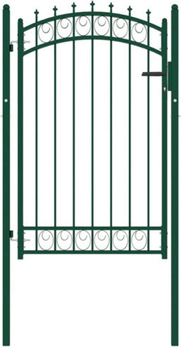 vidaXL - Poort - met - speerpunten - 100x150 - cm - staal - groen