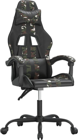 vidaXL - Gamestoel - draaibaar - kunstleer - zwart - en - camouflage