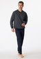 Schiesser Heren Pyjama - Lange broek - V Hals - Donkerblauw