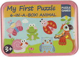 Mijn Eerste 6 Puzzzels in Blik - Dieren.
