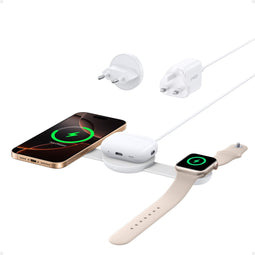 Anker MagGo - 3-In-1 Draadloze Snellader 15 W - Ultradraagbaar Wit