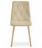 Set van 2 Eetkamerstoelen LIBRA Lichtbeige – Houtlook Metalen Poten, Modern Velvet Bekleding, Ergonomisch Design, Max. 120 kg