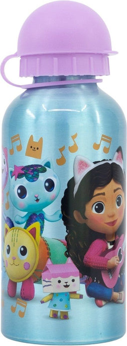 Gabby`s Dollhouse Aluminium Drinkfles - Schoolbeker - Met Dop - 400ml.