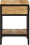 vidaXL - Nachtkastje - 40x35x50 - cm - Massief - Hout - Ruw - Mango