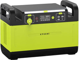 CTECHi GT1500 | 1200W | 1210Wh | Draagbare Powerstation | LiFePO4 Battery ZonneGenerator | Mobiele Stroomopslag | Heavy-Duty Powerbank | 230V Stopcontact | Draadloos Opladen | AC/DC/USB/Type-C | Noodgenerator | EU Stopcont