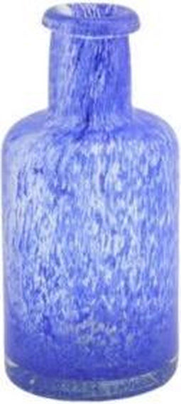 GLAZEN FLES BLAUW MET KURK 22CM - PTMD