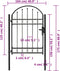 vidaXL - Poort - met - gebogen - bovenkant - 100x125 - cm - staal - zwart