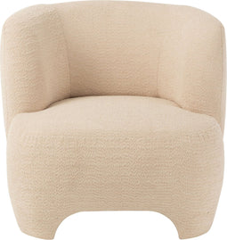 J-Line zetel 1-Zit Gebreid - textiel/hout - wit