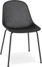 Alterego Viky - Zwart Geperforeerde Designerstoel - Binnen & Buiten - 58.5x46.5x82.5cm