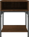 vidaXL - Nachtkastje - 40x41x50 - cm - bewerkt - hout - bruin - eikenkleurig
