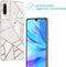iMoshion Hoesje Geschikt voor Huawei P30 Lite Hoesje Siliconen - iMoshion Design hoesje - Wit / Meerkleurig / Goud / White Graphic
