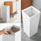 Yamazaki Tower - Prullenbak - Slank design met afneembaar deksel - Wit