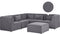 LEMVIG - Hoekbank met ottomaan - Grijs - Rechtszijdig - 250 cm - Corduroy