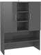 vidaXL - Wasmachinekast - 70,5x25,5x90 - cm - hoogglans - grijs