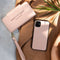 Selencia Hoesje Geschikt voor iPhone 13 Pro Hoesje Met Pasjeshouder - Selencia Surya 2-in-1 Uitneembare Vegan Lederen Bookcase - Roze
