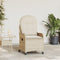 vidaXL - Ligbed - met - Kussen - Beige - Poly - Rattan