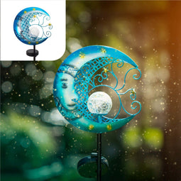 Gadgy Solar Tuinverlichting Maan - Solar Buitenlamp Tuinbeeld - IP45 Spatwaterdicht - Blauw