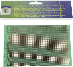 Velleman Eurocard, 100 x 160 mm, type volle lijn, enkelzijdig, eurodin DIN41612 en DIN41617, epoxy FR-4, groen