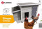 Flamingo Ginger Cottage - Kippenhok - 100 x 79 x 64 cm - Grijs Hout met Legnest en Buitenren