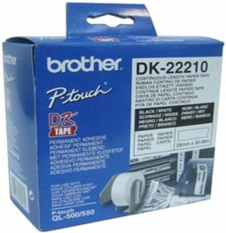 Brother DK-22210 - Doorlopende papiertape 29 mm - 30,48 m - Wit