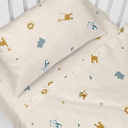 Set beddengoed HappyFriday HF Mini Animals Multicolour Wieg voor baby's 2 Onderdelen