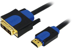 LogiLink CHB3110 - HDMI naar DVI-D Kabel - 1m - Blauw Zwart