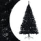 vidaXL - Kunstkerstboom - met - standaard - half - 180 - cm - PVC - zwart