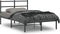 vidaXL - Bedframe - met - hoofdbord - metaal - zwart - 120x190 - cm