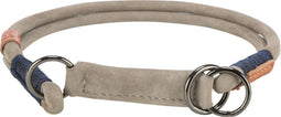 Trixie be nordic halsband voor hond half-slip leer grijs 50x1 cm