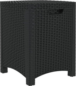 vidaXL - Tuinbox - 39x39x46 - cm - PP - rattan - grafietkleurig