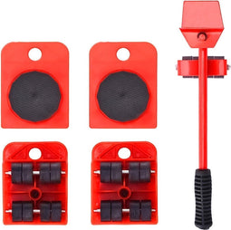 Hi Meubeltransportwielen set - met meubelheffer - Rood