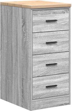 vidaXL - Garagekast - 40x51x85 - cm - massief - grenenhout - grijs - sonoma