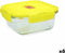 Hermetische Lunchtrommel Luminarc Pure Box Holy Geel Glas Vierkant 1,22 L (6 Stuks)