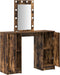 vidaXL - Kaptafel - met - LED - Verlichting - Gerookt - Eiken - 102x33x135 - cm
