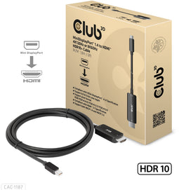 Club 3D - MiniDisplayPort 1.4 naar HDMI - 4K120Hz 8K60Hz HDR10+ - Zwart 1.8m