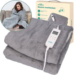 Zenwave Elektrische Deken - 180x130cm - 10 Warmtestanden - Grijs