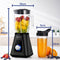 Safecourt Kitchen Blender - 1,5L Glas & 600ml To-Go beker - 1200W Krachtig & Stil - Zilver