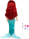 DISNEY PRINSES ARIEL - Speelpop 80CM - Afneembare staartvin - Roze haarborstel (1 stuk)